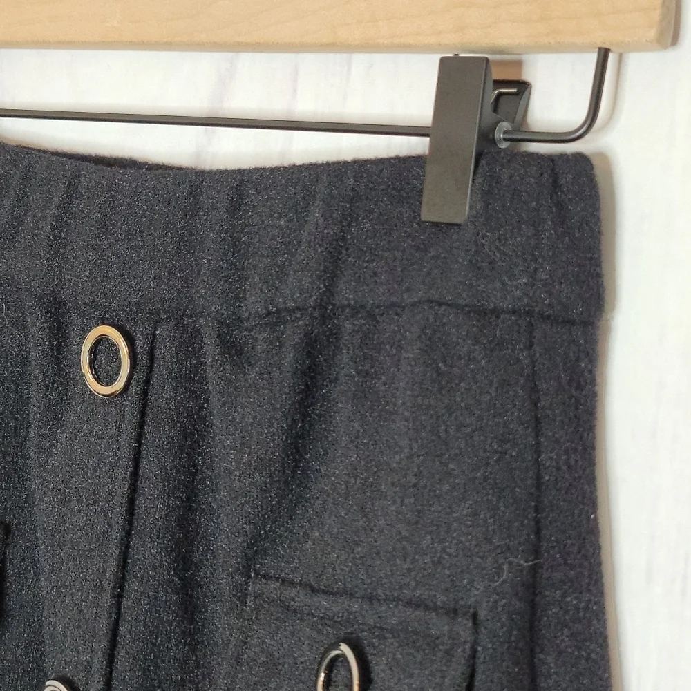 Few Moda New York A line Accent Button Knee Length Knit Winter‎ Skirt Sz M